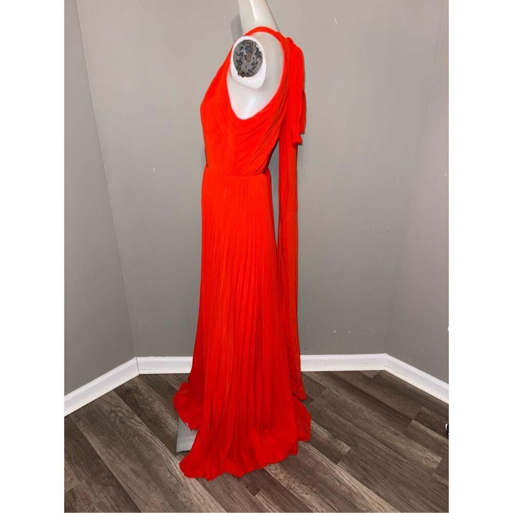 NWT ML MONIQUE LHUILLIER Sleeveless Pleated Chiffon Dress US 4 $695 - Picture 10 of 11